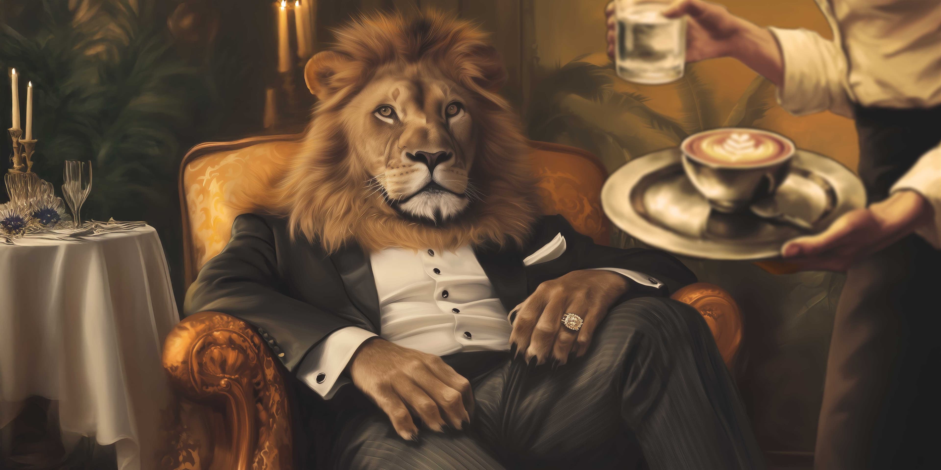 Sitzender Löwe Nacht der Gastgeber